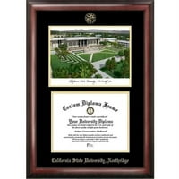 Калифорнийски държавен университет, Нортридж 8.5 11 Златна релефна дипломна рамка с Литографско изображение