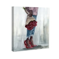 Уинууд студио Мода и глем стена платно принтове 'съвпадение моите червени рози' обувки-Червено, синьо