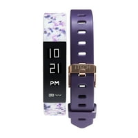 интелигентен часовник за спортна активност с Сменяема каишка, бял цветен лилав